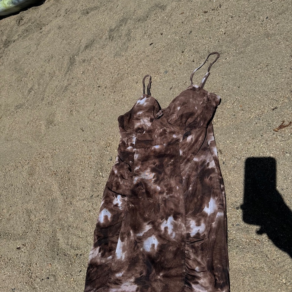 J for Justify Brown Tie-Dye Dress